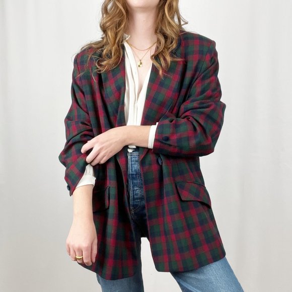 ✨ Vintage ✨ plaid wool blazer - Picture 8 of 8